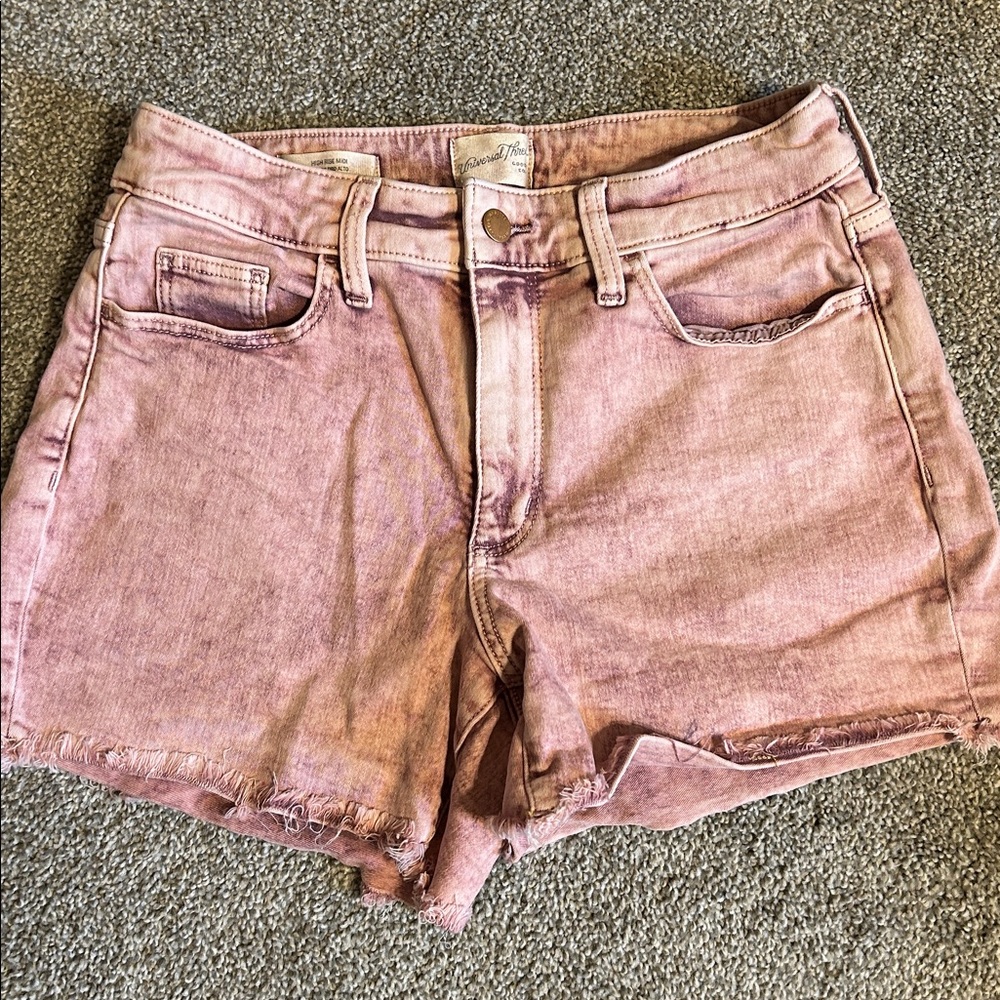 Universal Thread Pink Acid Wash Shorts 6